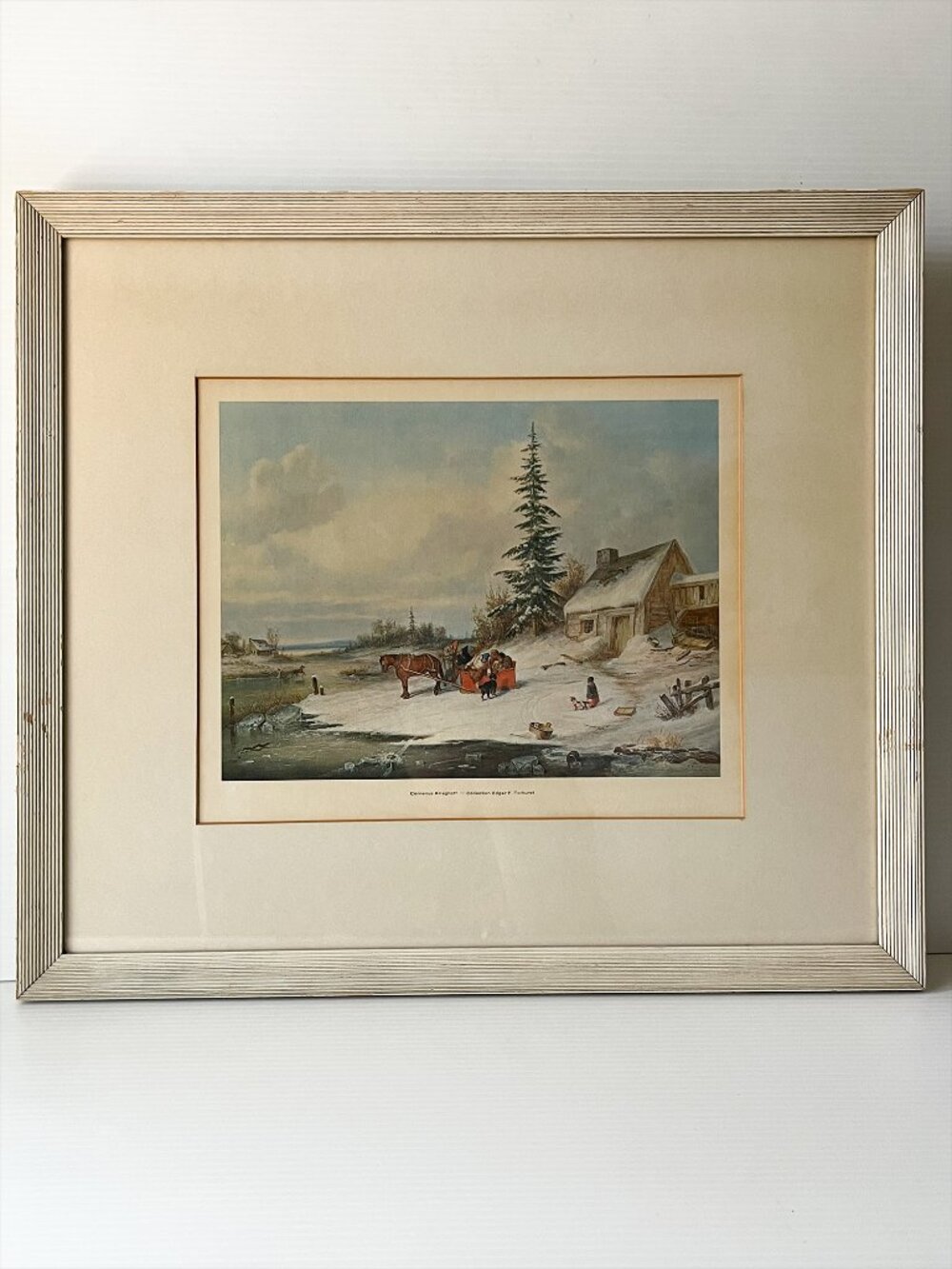 Vintage Cornelius Krieghoff Framed Lithograph Edgar F. Tolhurst Collection 21.5"